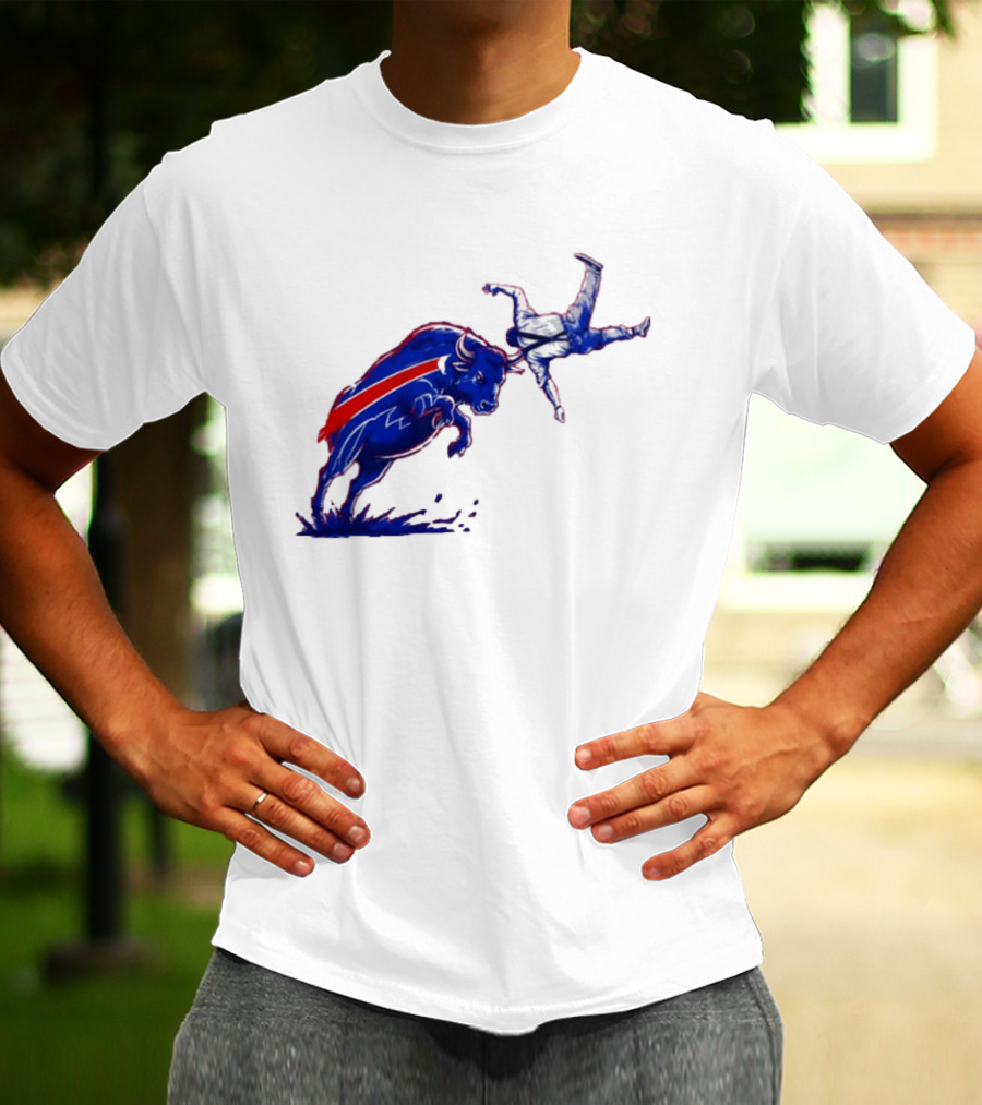 Buffalo Bills 2026 Bold Charging Buffalo Icon With Red Streak T-Shirt