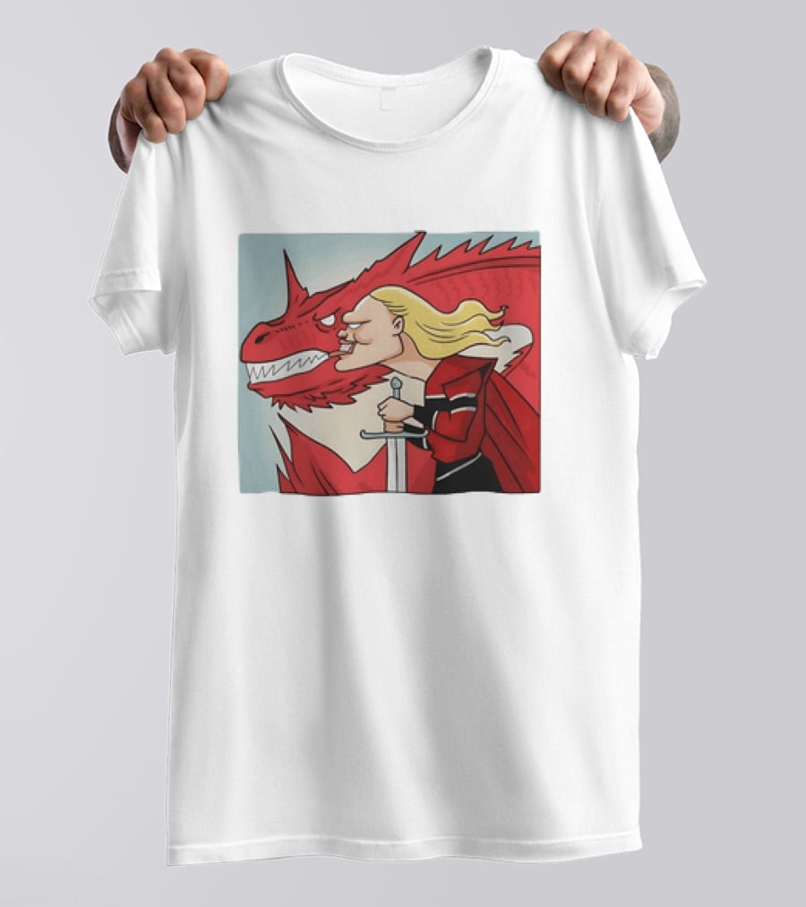 Haaland Norway Dragon Rider Caricature T-Shirt
