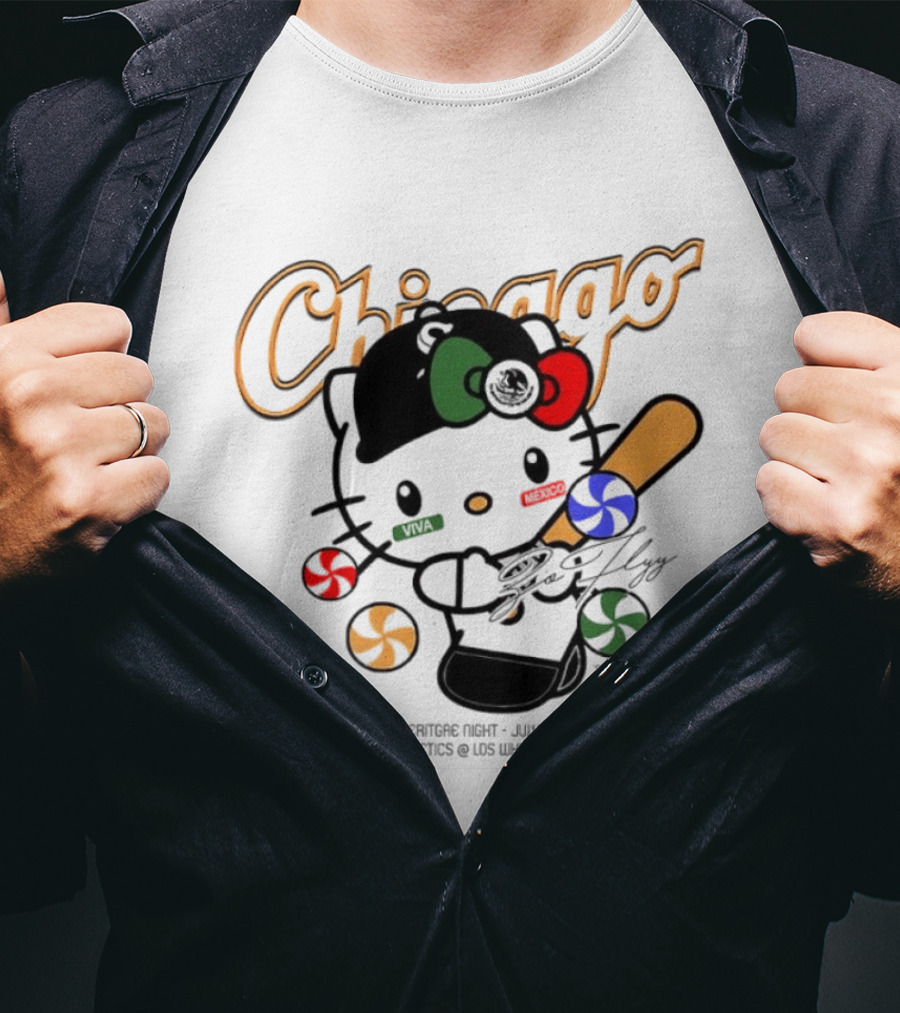Hello Kitty Chicago White Sox Mexican Heritage Night July 10 2026 Athletics Los White Sox T-Shirt