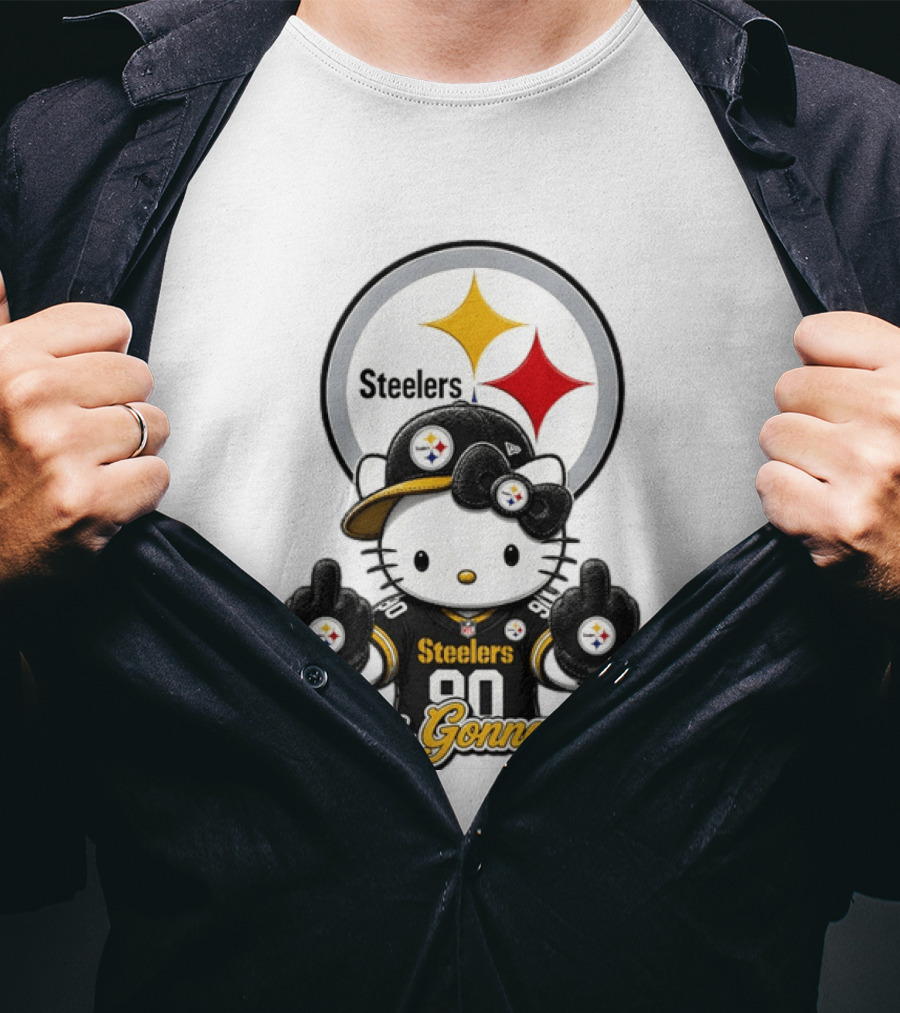 Hello Kitty Steelers Middle Finger Haters Gonna Hate T-Shirt