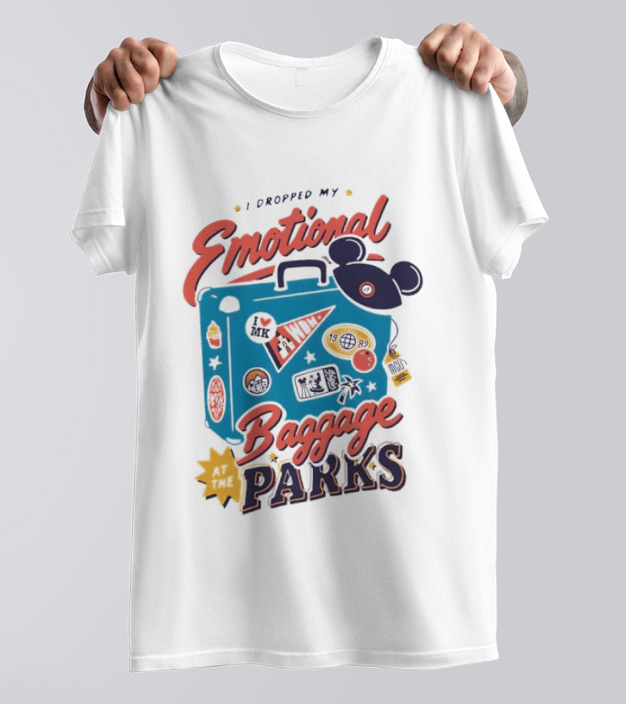 I Dropped My Emotional Baggage In Disney World Parks With Travel Suitcase And Mickey Ears T-Shirt