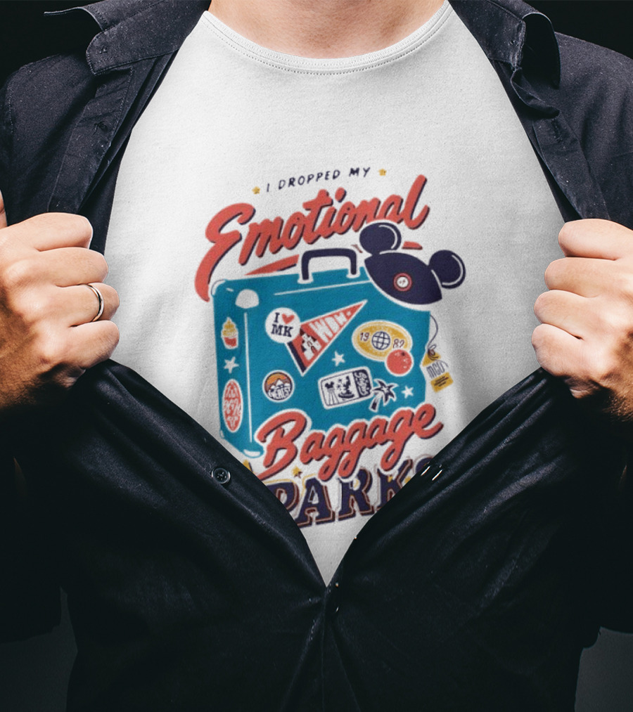 I Dropped My Emotional Baggage In Disney World Parks With Travel Suitcase And Mickey Ears T-Shirt