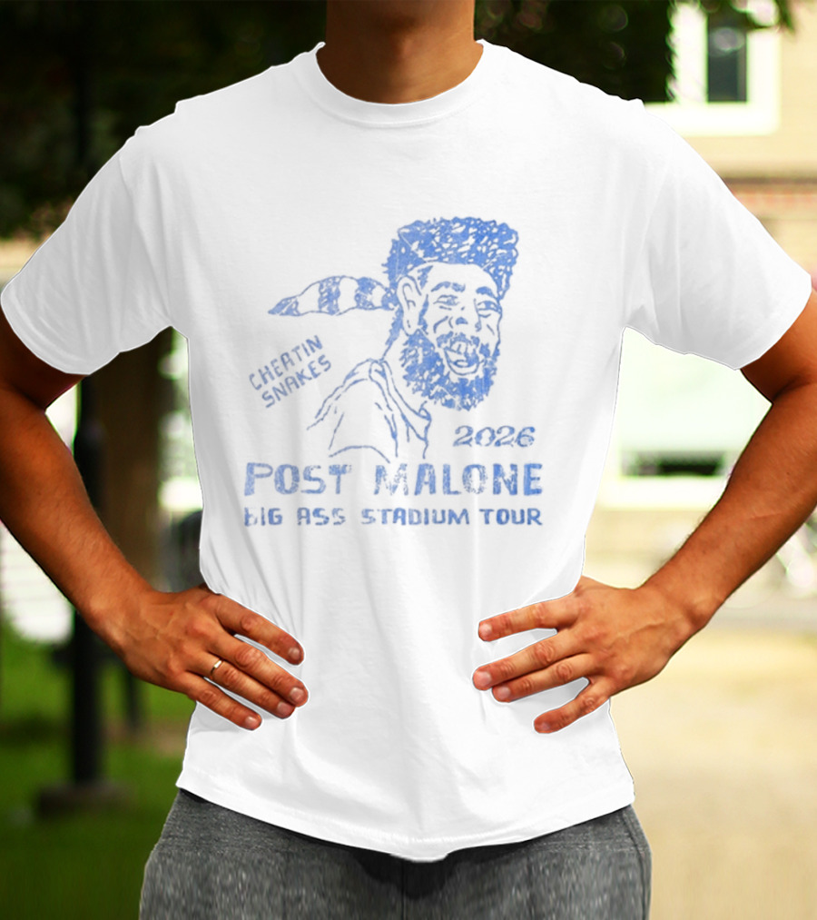 Post Malone Cheatin Snakes 2023 Big Ass Stadium Tour T-Shirt