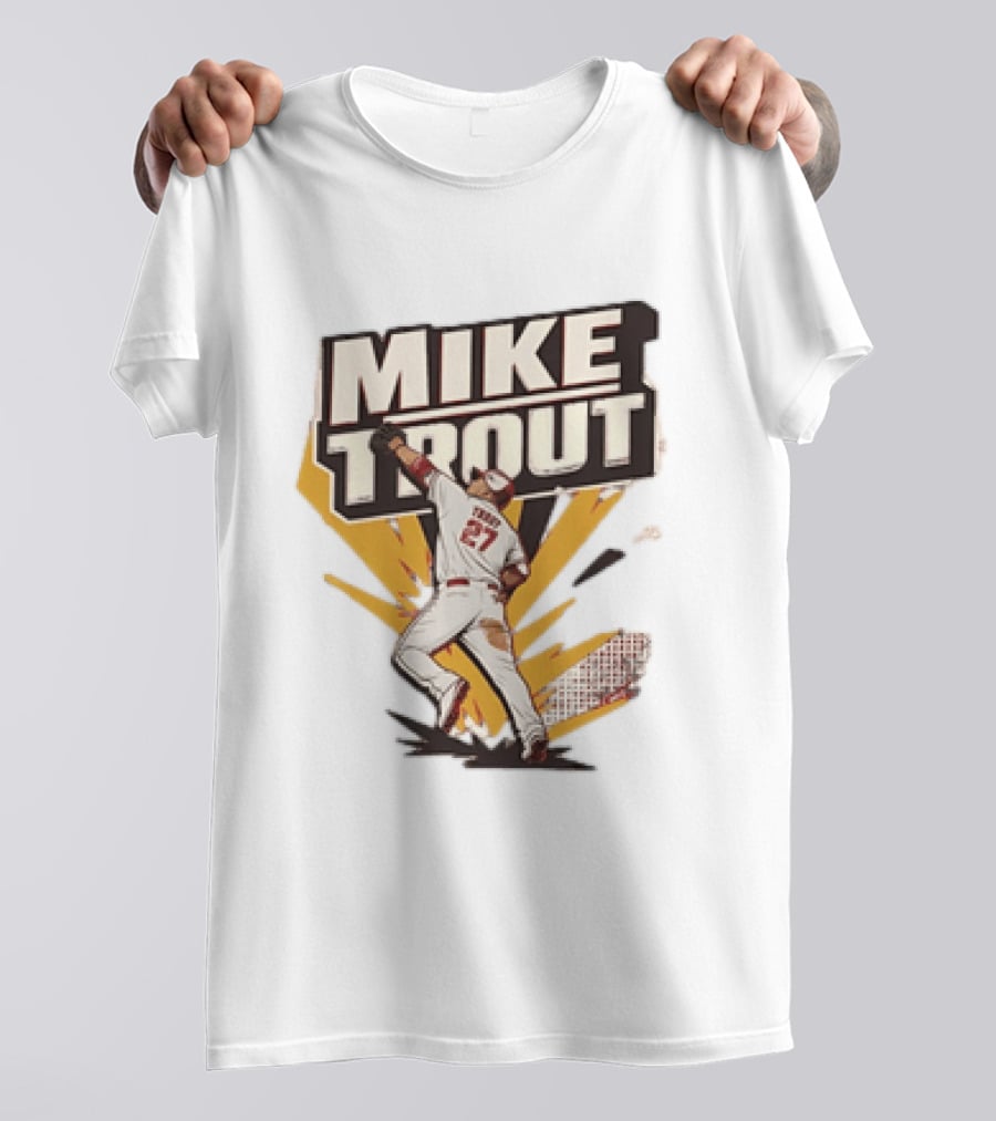 Mike Trout 27 Los Angeles Angels Baseball T-Shirt