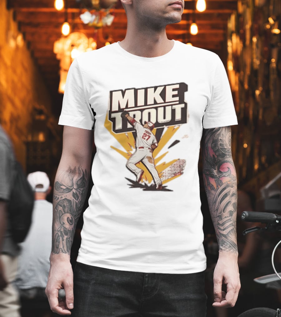 Mike Trout 27 Los Angeles Angels Baseball T-Shirt