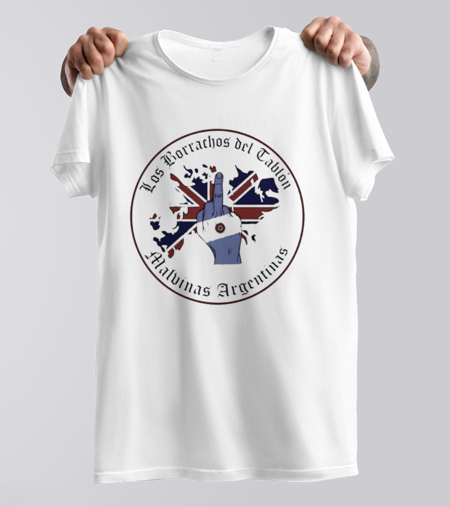 Los Borrachos Del Tablón Malvinas Argentinas Middle Finger Flag T-Shirt
