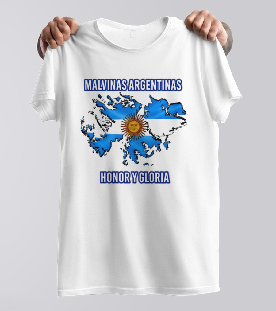 Malvinas Argentinas Honor Y Gloria Sun Symbol Map T-Shirt