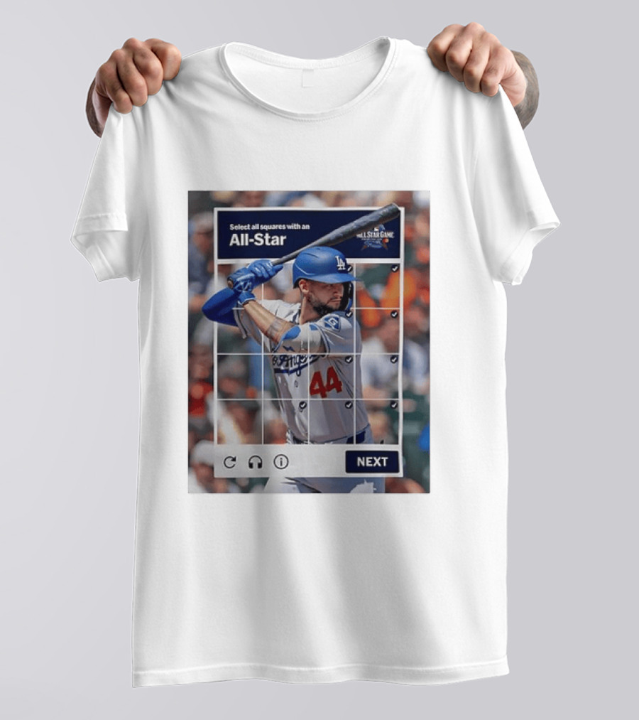 Select All Squares With An All Star Los Angeles Dodgers Baseball Meme T-Shirt