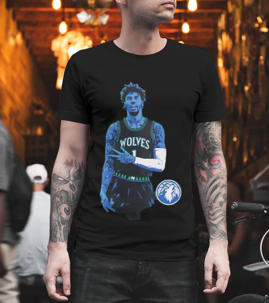 Anthony Edwards Wolves 1 Minnesota Timberwolves Basketball T-Shirt