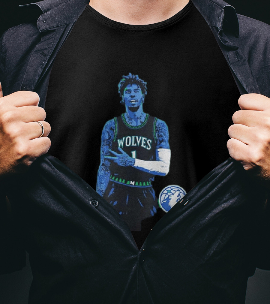 Anthony Edwards Wolves 1 Minnesota Timberwolves Basketball T-Shirt