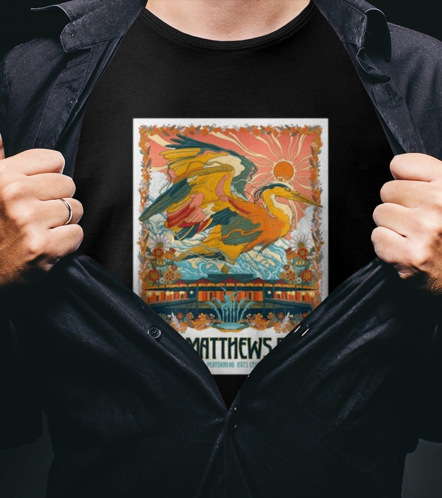 Dave Matthews Band July 17 18 2026 Saratoga Performing Arts Center Heron Art Saratoga Springs NY T-Shirt