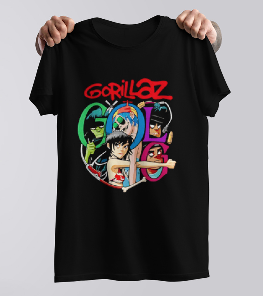 Gorillaz Virtual Rock Band Cartoon Characters T-Shirt