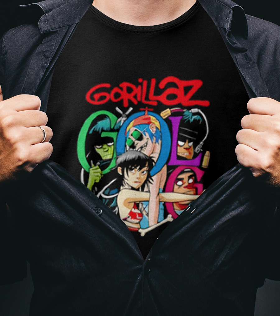 Gorillaz Virtual Rock Band Cartoon Characters T-Shirt