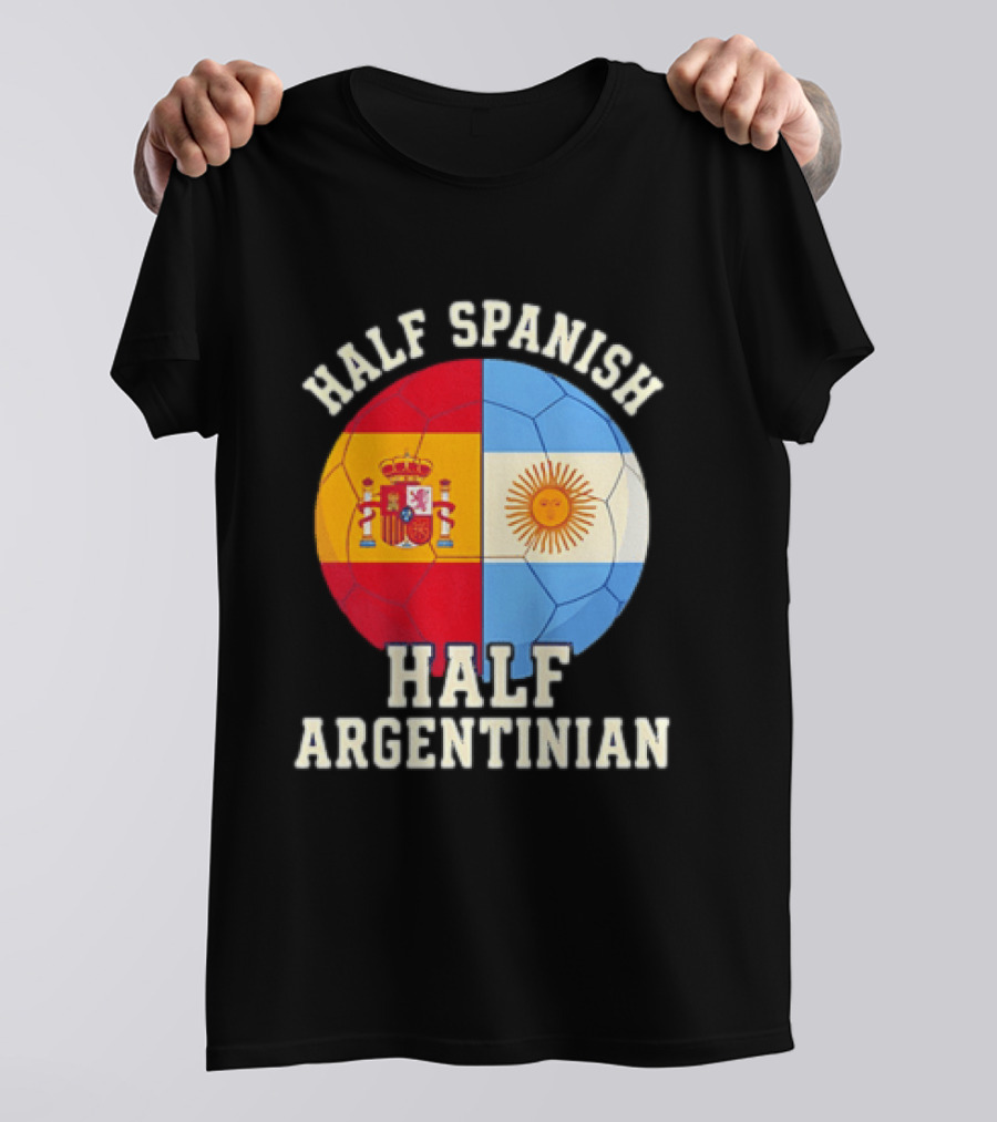 Half Spanish Half Argentinian Flag Ball T-Shirt