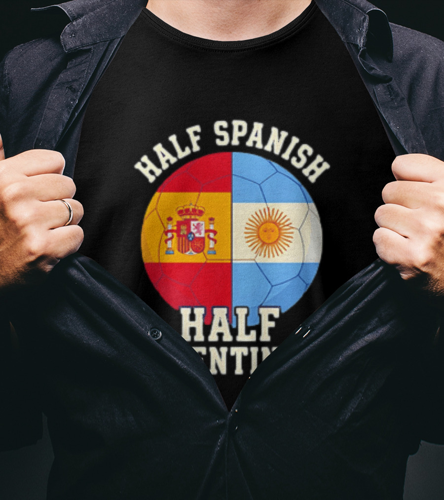 Half Spanish Half Argentinian Flag Ball T-Shirt