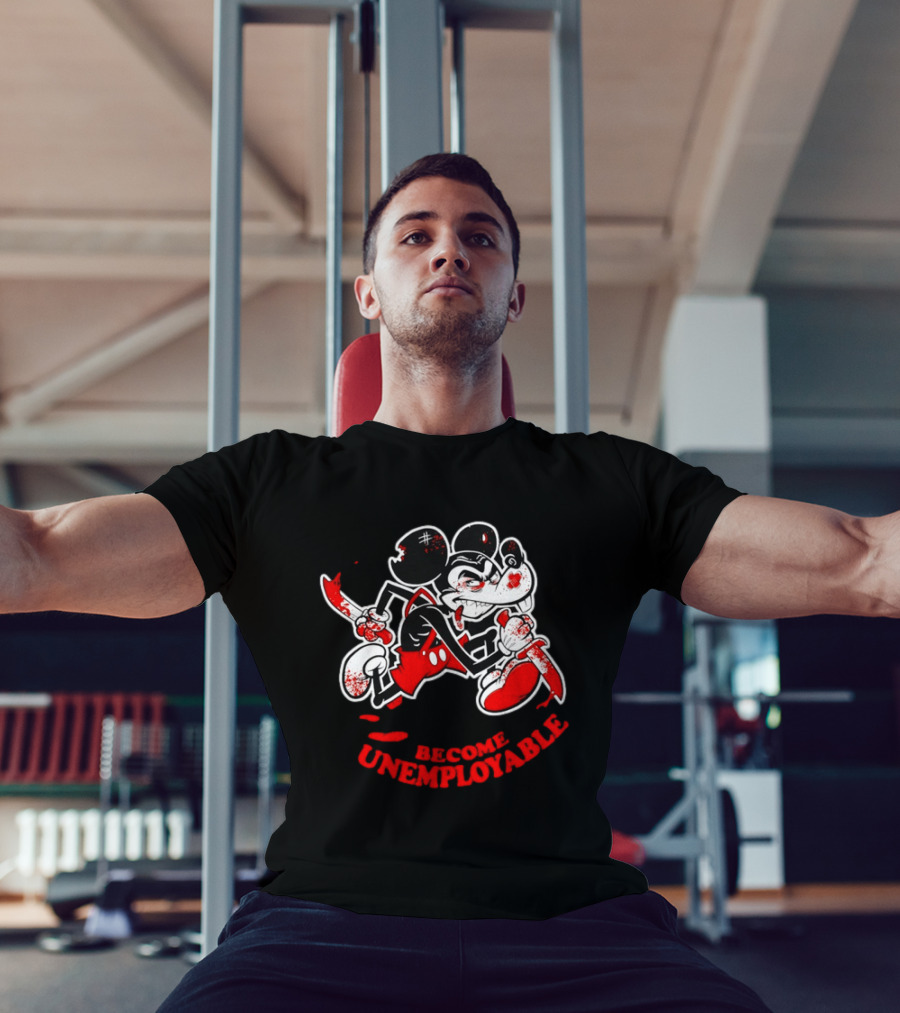Horror Micket Become Unemployable Vintage Cartoon T-Shirt