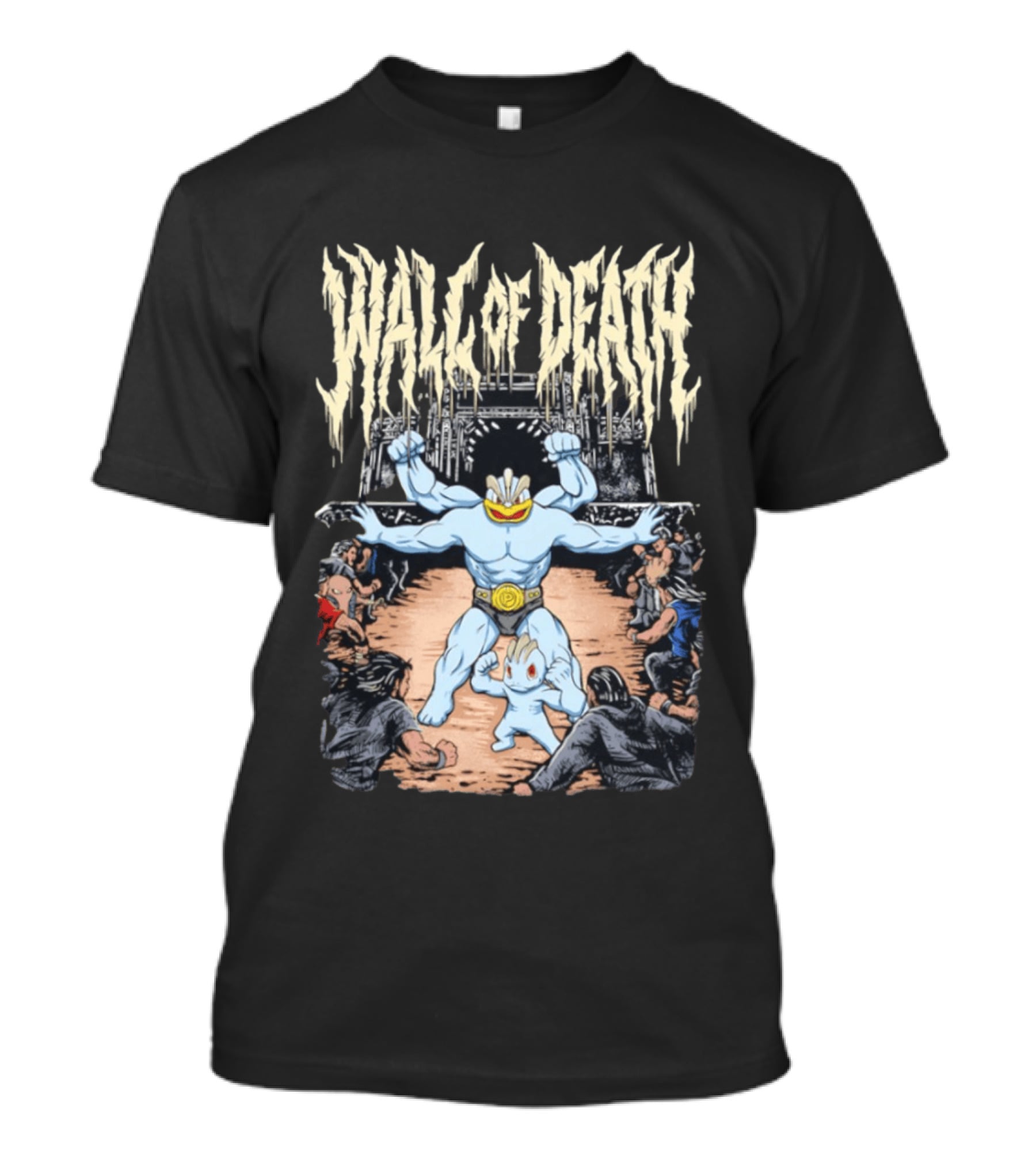 Pokemon Machamp Wall Of Death Heavy Metal Concert Battle T-Shirt