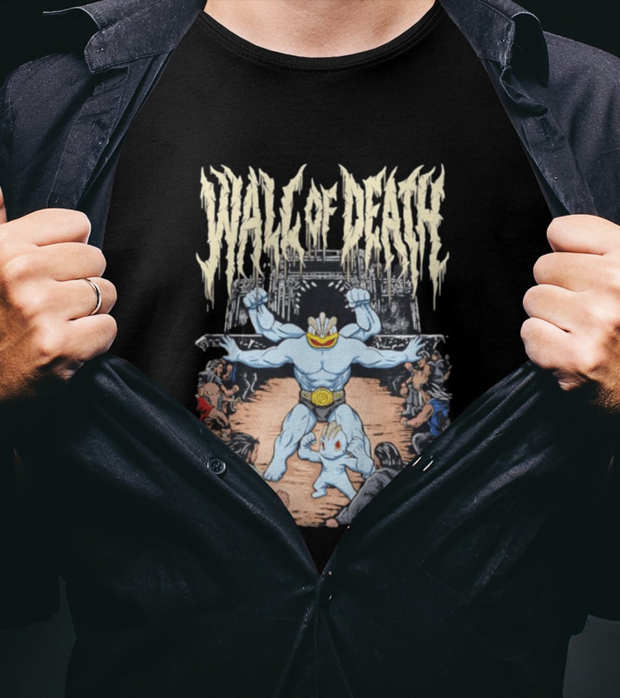 Pokemon Machamp Wall Of Death Heavy Metal Concert Battle T-Shirt