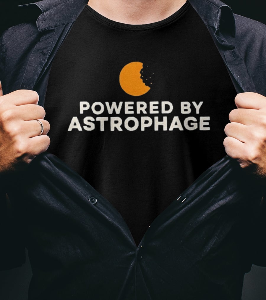 Powered By Astrophage Orange Planet Bite T-Shirt