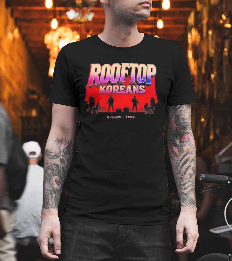 Rooftop Koreans K Town 1992 Koreatown Skyline T-Shirt