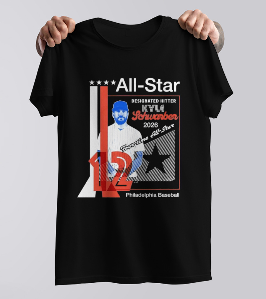 Kyle Schwarber Philadelphia Baseball 2026 All Star Designated Hitter Number 12 T-Shirt