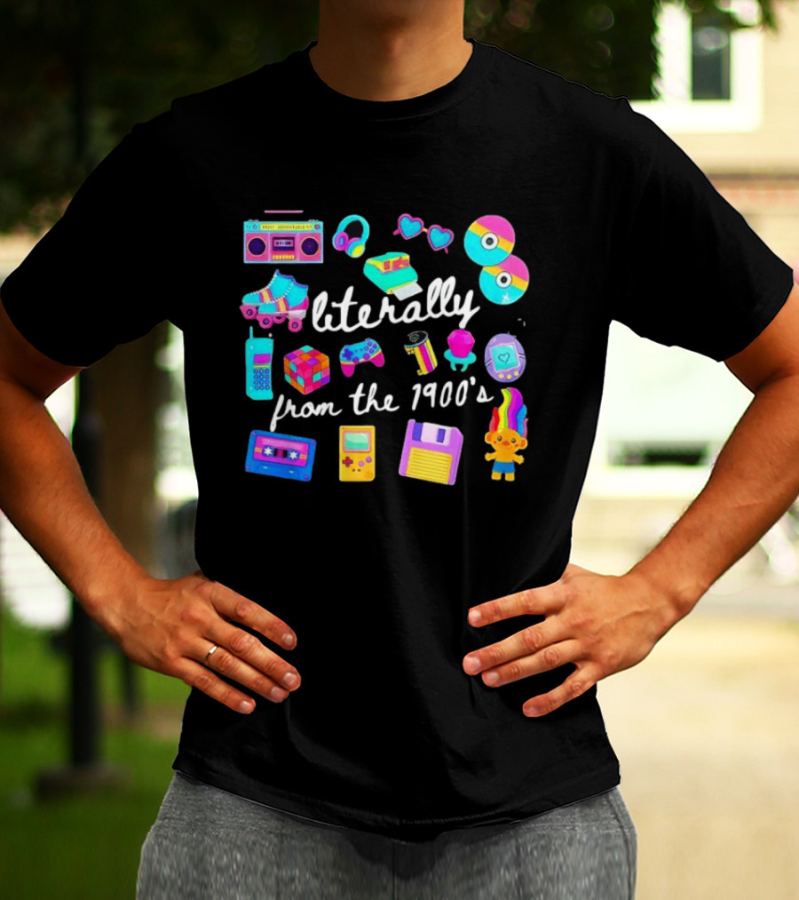 Literally From The 1900s Boombox Cassette Tape Gamer 80s 90s Nostalgia T-Shirt