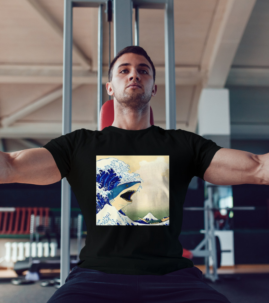 The Great Wave Off Kanagawa Sharks Fusion Art Japan Ukiyo E T-Shirt