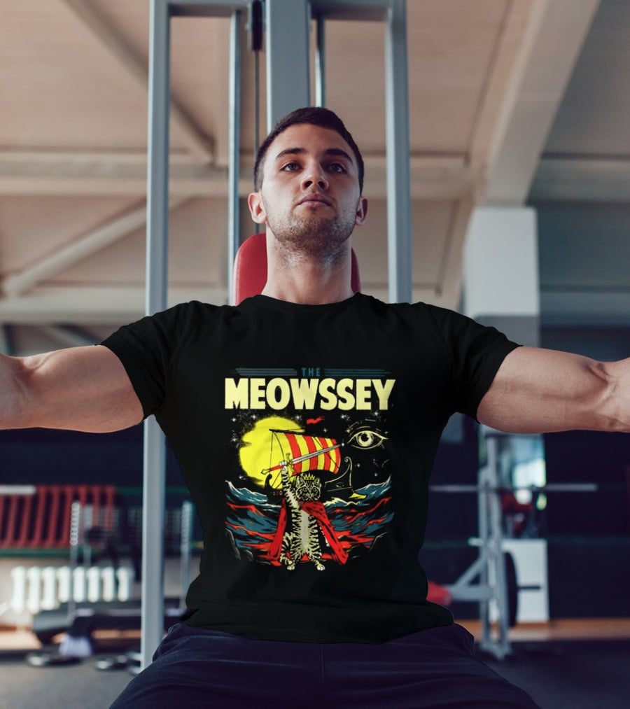 The Meowssey Vintage Odyssey Cat With Eye And Stripes T-Shirt