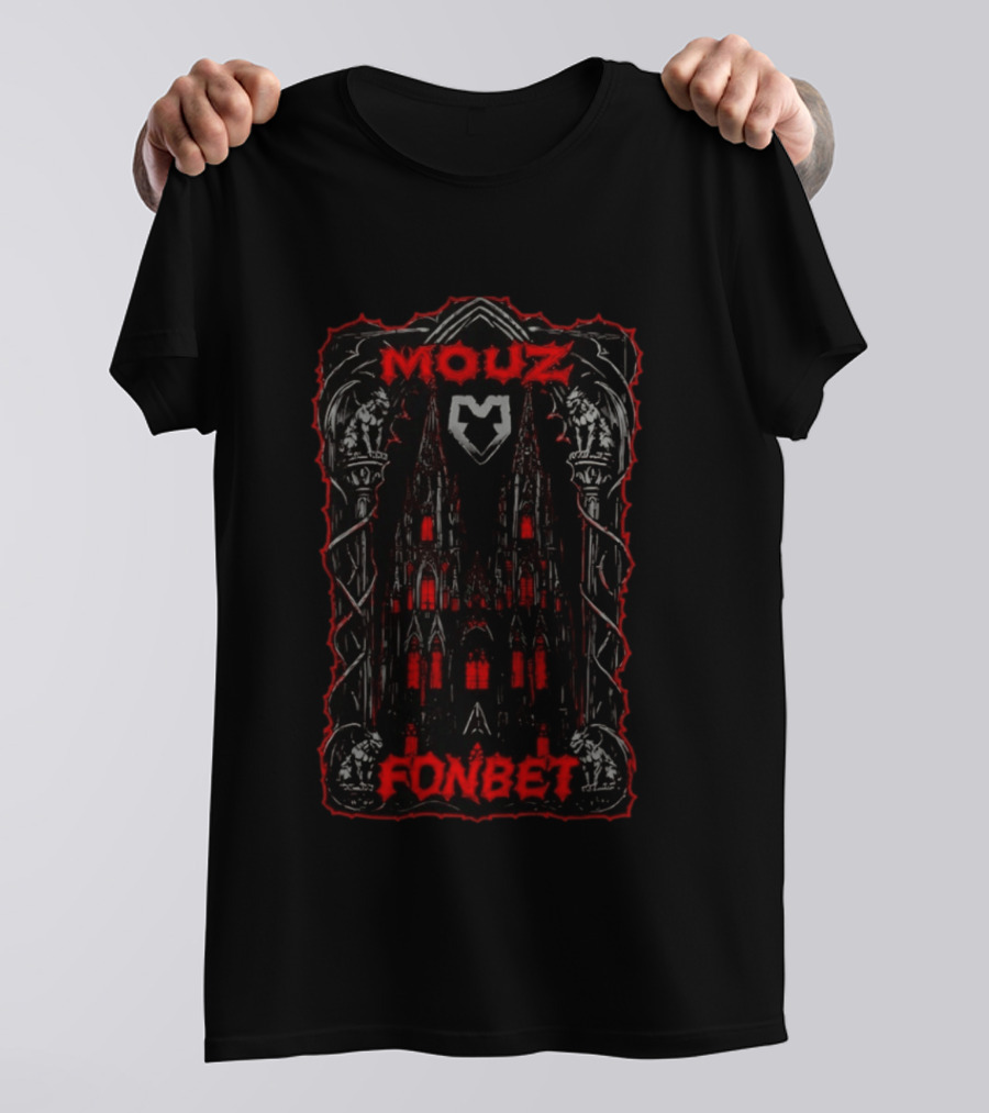 Mouz Fonbet Gothic Cathedral Esports Gargoyle Architecture T-Shirt