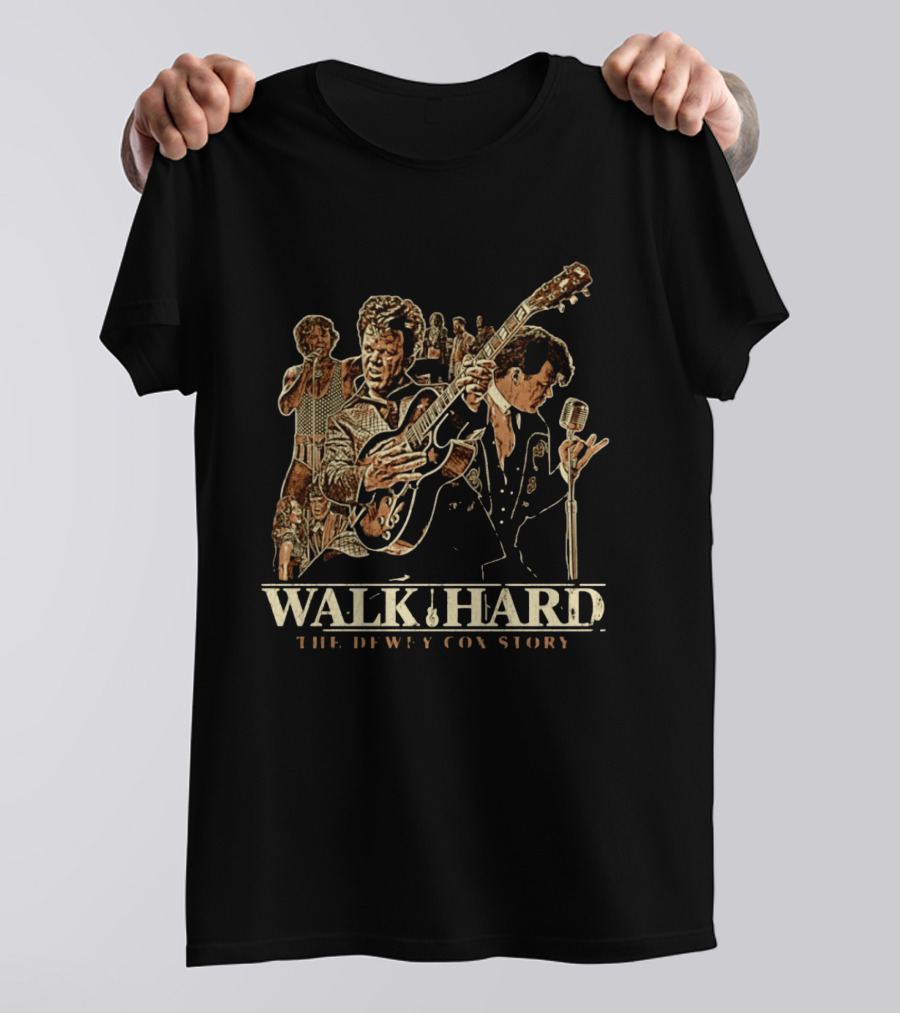 Walk Hard The Dewey Cox Story Collage John C Reilly Guitar Microphone Scene T-Shirt
