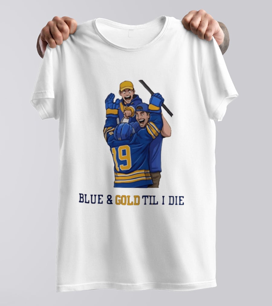 Buffalo Sabres Blue & Gold Til I Die Peyton Krebs 19 Hockey Fans T-Shirt