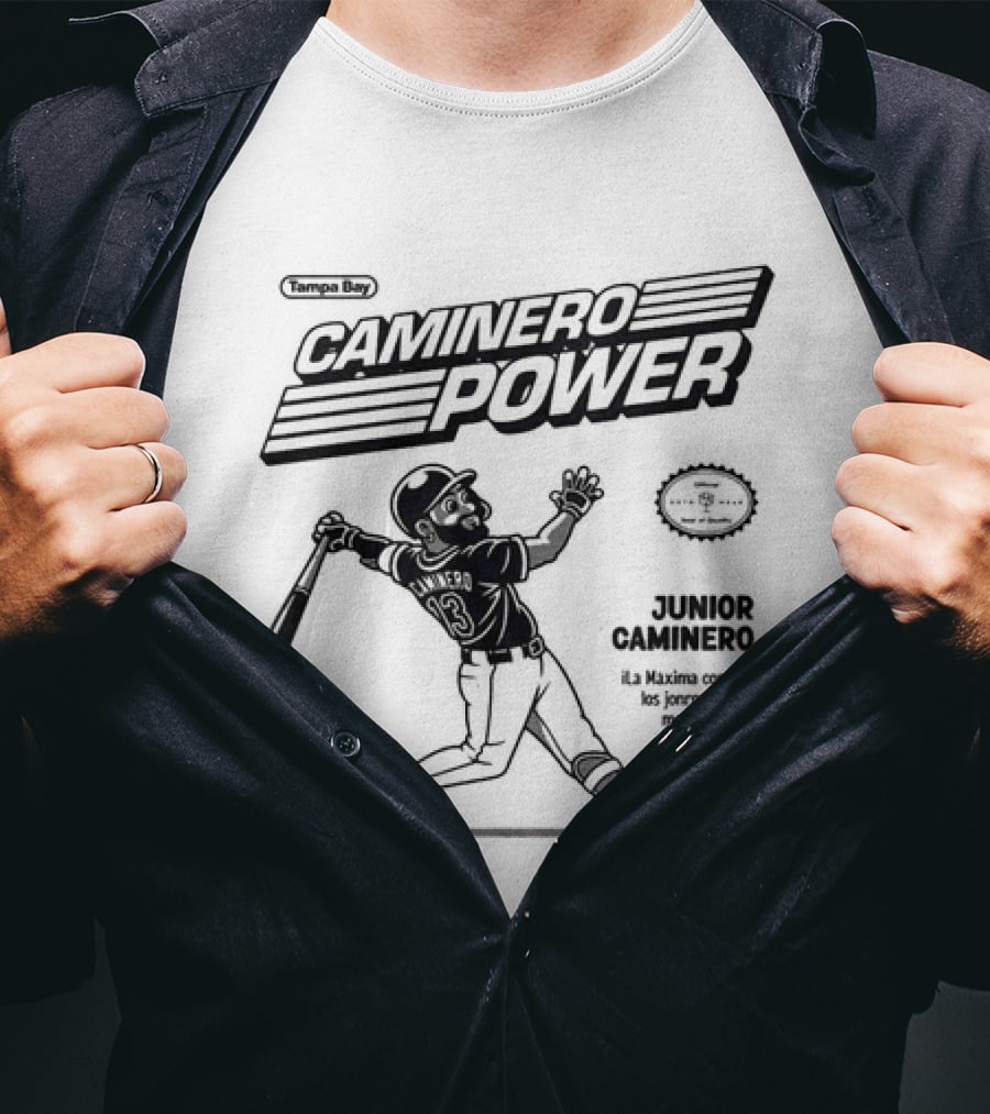 Junior Caminero Power Tampa Bay Rays Baseball Player T-Shirt