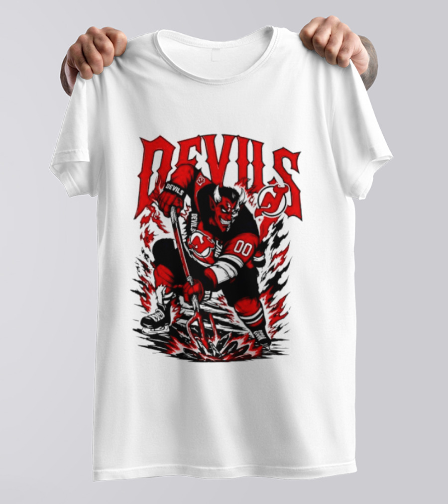 New Jersey Devils NHL Hockey Number 00 Devil Player T-Shirt