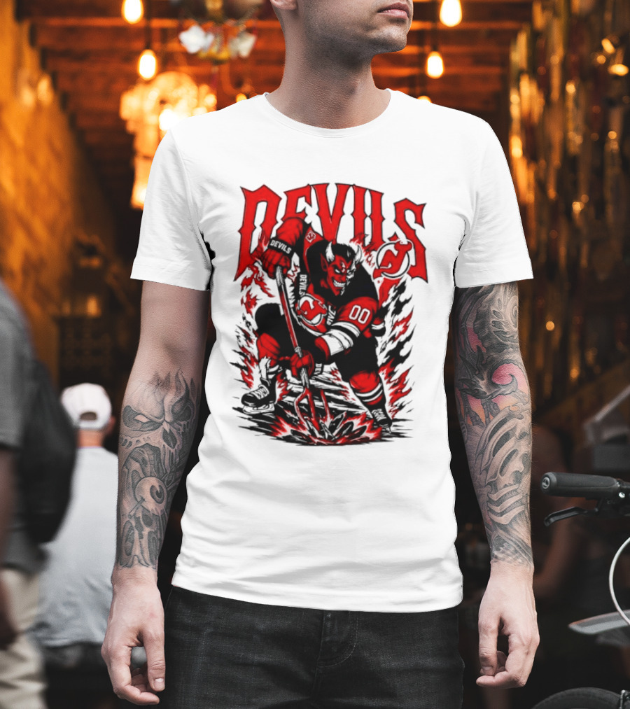 New Jersey Devils NHL Hockey Number 00 Devil Player T-Shirt
