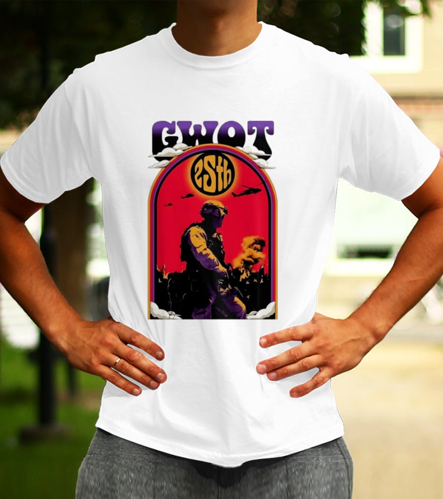 GWOT 25th Anniversary Soldier Helicopters Fire T-Shirt