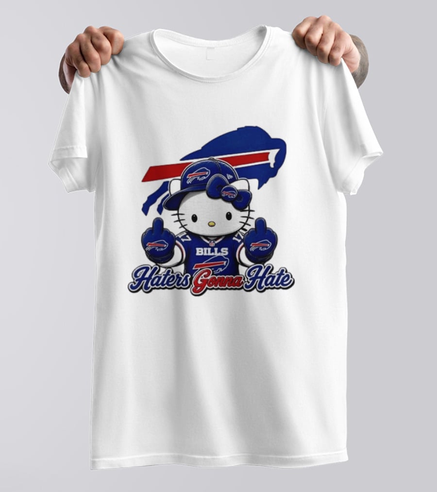 Hello Kitty Bills Haters Gonna Hate Middle Finger T-Shirt