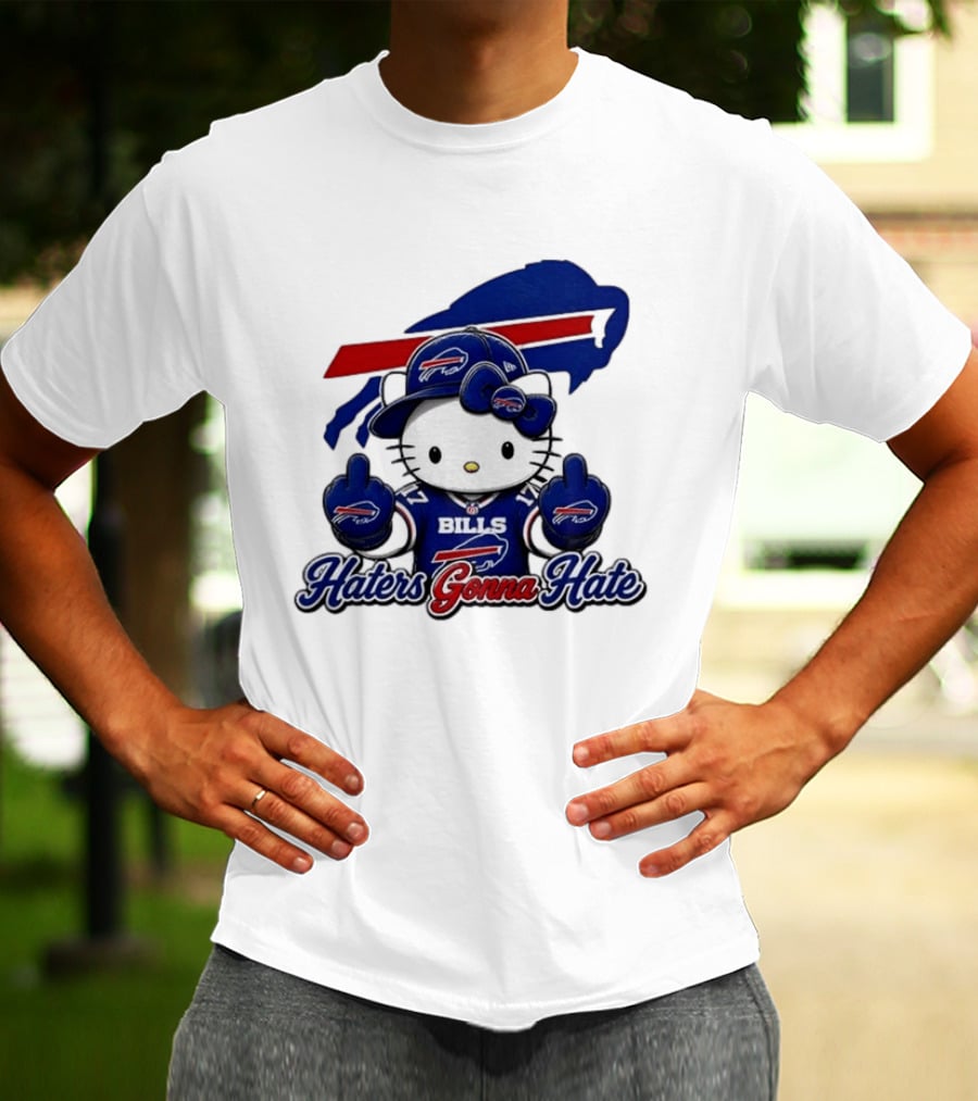 Hello Kitty Bills Haters Gonna Hate Middle Finger T-Shirt