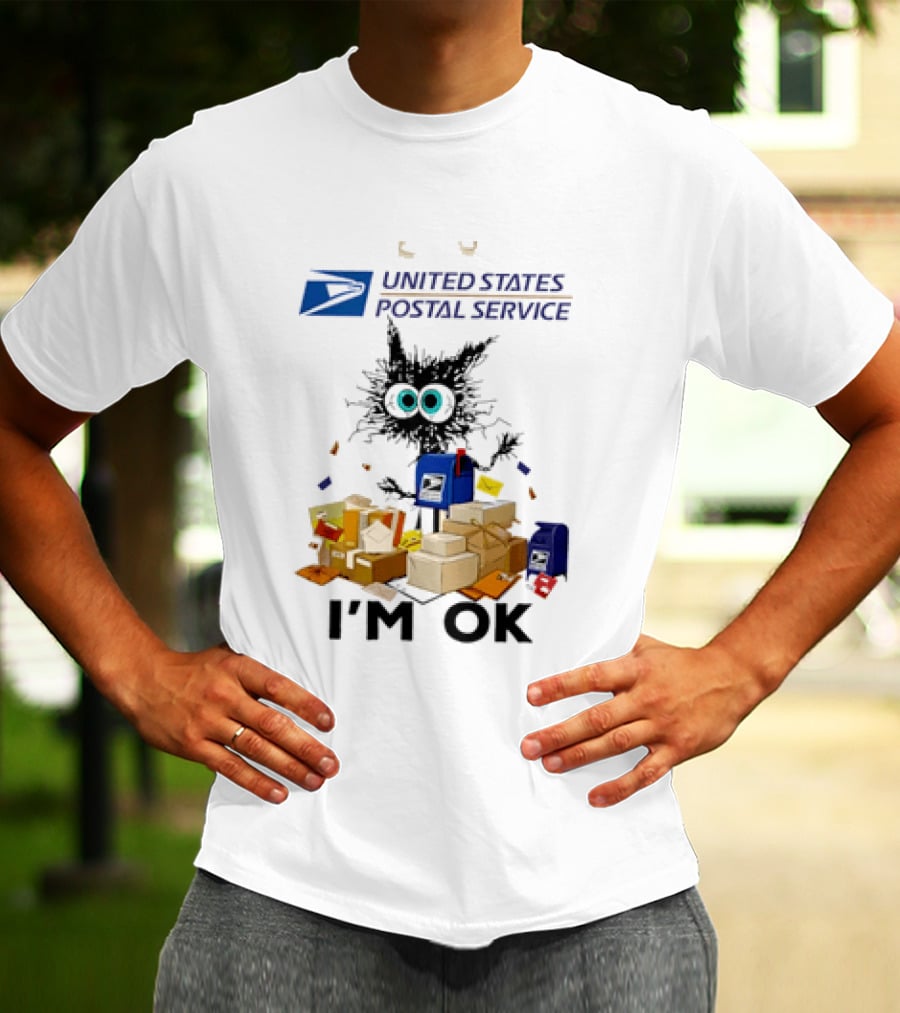 USPS United States Postal Service I'm OK With Cartoon Creature And Packages T-Shirt