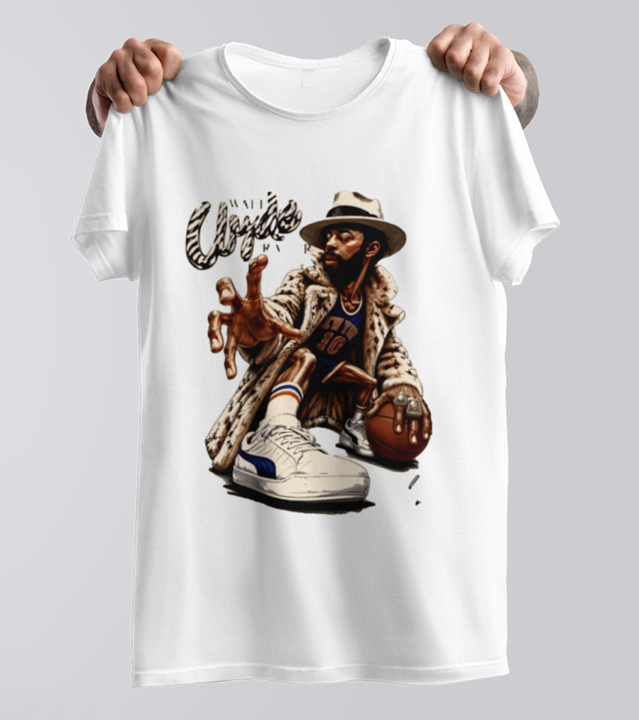 Walt Clyde Stylin' Profilin Throwback Knicks 10 Basketball Sneaker T-Shirt