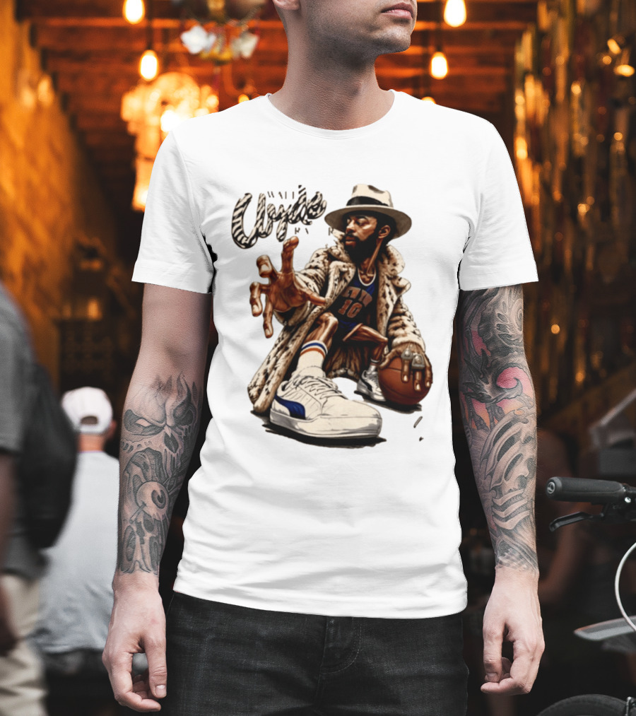 Walt Clyde Stylin' Profilin Throwback Knicks 10 Basketball Sneaker T-Shirt