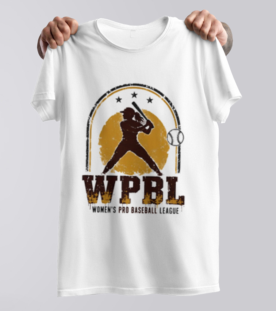 WPBL Women's Pro Baseball League Retro Silhouette Batting T-Shirt