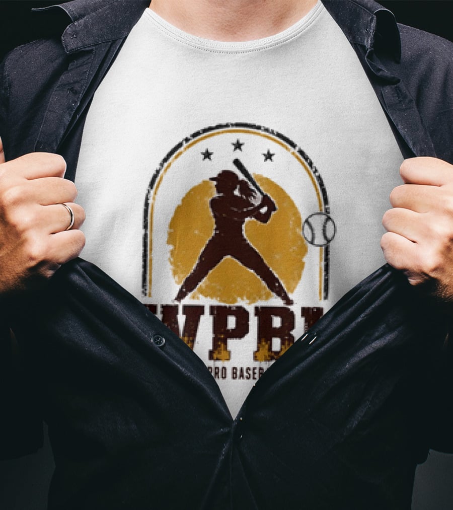 WPBL Women's Pro Baseball League Retro Silhouette Batting T-Shirt