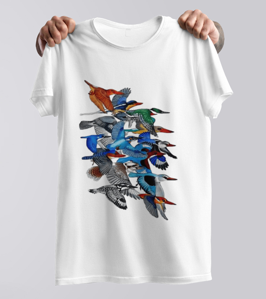 Kingfisher Birds Flying Wildlife Nature Species Collection T-Shirt