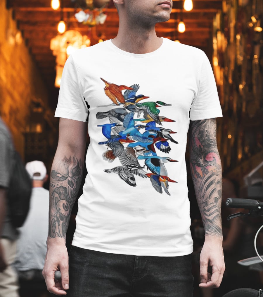 Kingfisher Birds Flying Wildlife Nature Species Collection T-Shirt