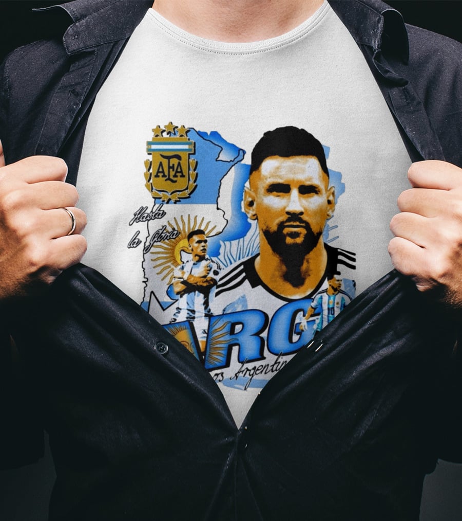 Argentina Lionel Messi Lautaro Martinez AFA Hasta La Gloria Somos Argentina T-Shirt