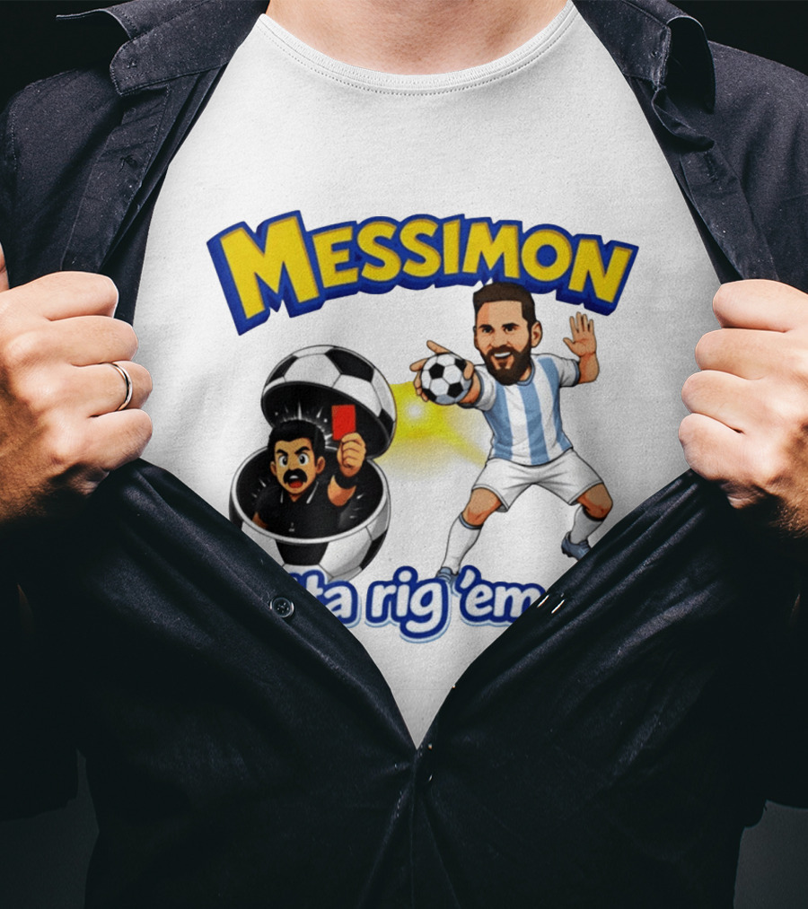 Messimon Soccer Fusion Gotta Rig 'em All Cartoon T-Shirt