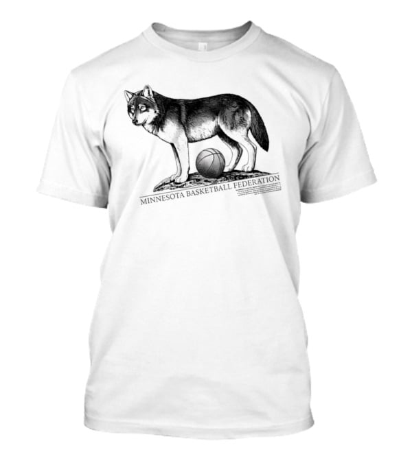 Minnesota Basketball Federation Wolf And Basketball T-Shirt