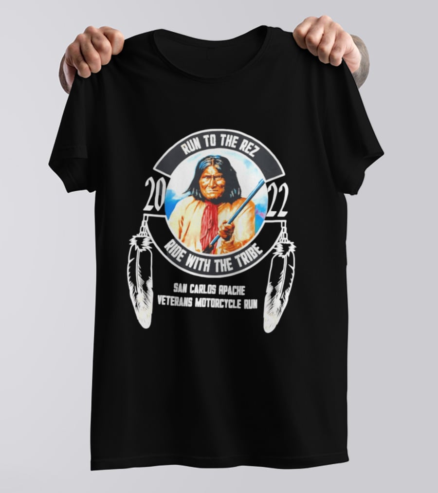 2022 San Carlos Apache Run To The Rez Ride With The Tribe Veterans Motorcycle Run T-Shirt