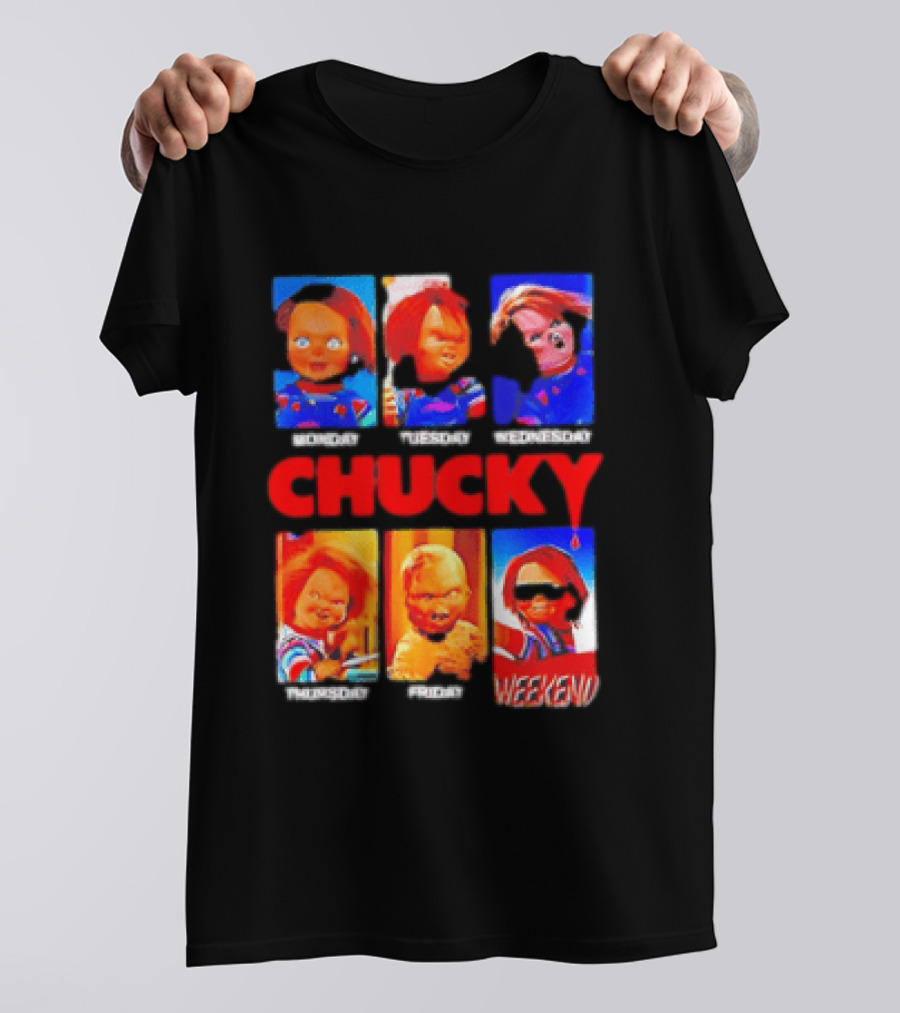 Child's Play Chucky Monday To Weekend Expressions T-Shirt