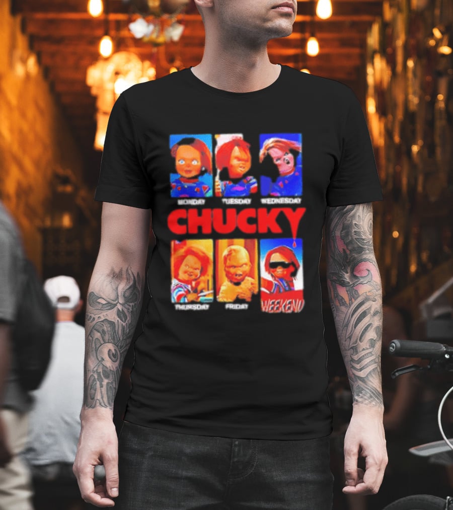 Child's Play Chucky Monday To Weekend Expressions T-Shirt